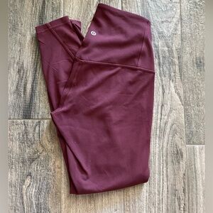 Maroon Lululemon Leggings- Size 6